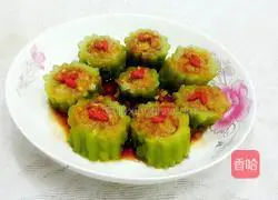 Illustration of how to make bitter melon stuffed with meat 8