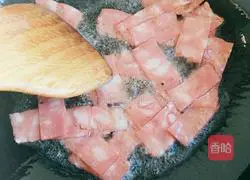 Illustration of how to make fried snow peas with bacon 8