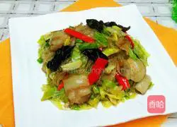 Illustration of how to make twice-cooked pork with cabbage and vermicelli 10