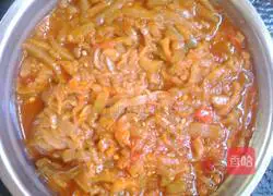 Fried tomatoes and shredded eggplant.Recipe 5