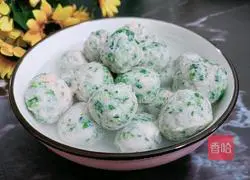 Illustration of making shepherd's purse and shrimp balls 15