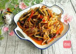 Illustration of how to make apricot abalone and shredded pork 12