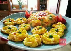 Illustration of how to make Ice and Fire Mashed Potatoes (Ice Corn Mashed Potatoes and Baked Mashed Potatoes) 8