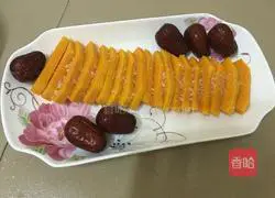 Illustration of how to make steamed pumpkin with red dates 3