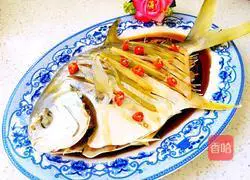 Illustration of how to make steamed white pomfret 10