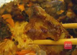 Grilled pork ribs and vegetables Illustration of how to make a platter 6