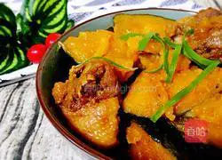 Illustration of how to stew pumpkin with chicken 6