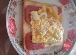 Eggs Illustration of how to make ham sandwich 6