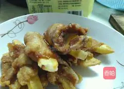 Illustration of the sweet and sour pork ribs and potato version 3