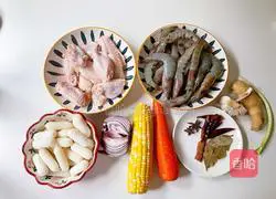 Illustration of how to cook chicken wings, rice cakes and shrimps in clay pot 1