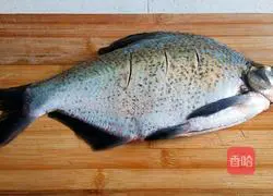 Illustration of how to cook Wuchang fish with mushrooms, chives and green onions 1