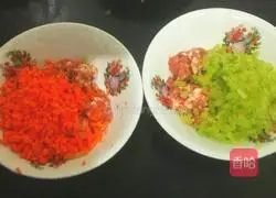 Illustration of how to make two-color pearl meatballs 4