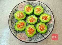 Illustration of how to make bitter melon stuffed with meat 4