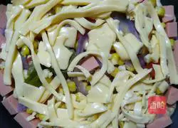 Illustration of how to make ham pizza 9