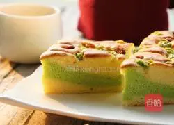 Illustration of how to make ancient green mud cake (water bath method) 1