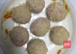 Illustration of how to make purple sweet potato pearl meatballs 8