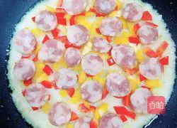 Sausage, potato and rice pizza (pan version) recipe 12