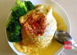 Illustration of how to make kimchi brown rice omelette rice 3