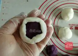 Illustration of how to make yam and purple sweet potato cake 13