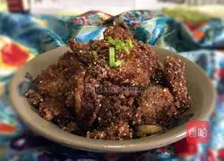 Illustration of how to make steamed pork with rice flour 10