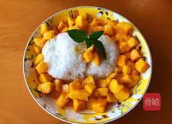 Illustration of how to make glutinous rice and mango rice 6