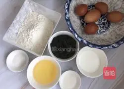 Spinach salty chiffon cake Cake recipe illustration 1