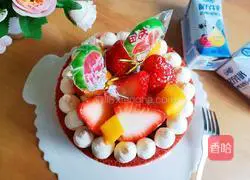 Red Velvet Strawberry Naked Cake Recipe Illustration 20