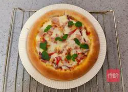 Ham Illustration of how to make bacon pizza 18