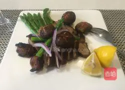 Orange Orleans roasted duck breast with mushrooms and asparagus Illustration of practice 10