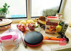 Illustration of how to make durian and mango layer cake & pancake 1