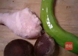 Illustration of braised chicken legs with mushrooms 1