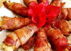 Illustration of how to make Bacon Golden Needles 5