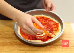 Illustration of how to make mushroom and bacon pizza 4