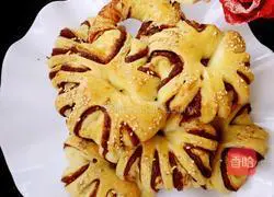 Illustration of how to make bean paste bagels 16