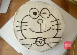 Illustration of how to make Doraemon birthday cake 8