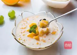 Illustration of how to make the clear mango sago 8