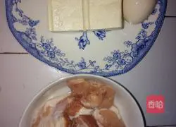 Illustration of how to make minced pork and vegetable tofu (if you want it to look good, stir-fry some chili oil and pour it on)