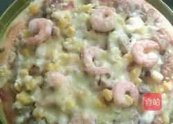 Illustration of how to make shrimp pizza 14