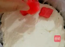 Watermelon Mango Oreo Cream Cake Recipe Illustration 7