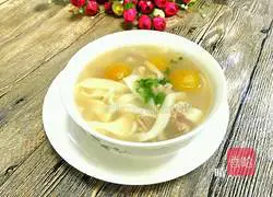 Illustration of how to make Xinjiang mutton, green apricot noodles and flag rice soup 10