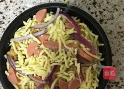 Illustration of how to make Ruyi Pizza (Cumin Chicken Pizza) 9