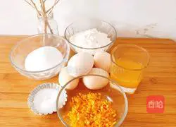 Orange Illustration of how to make chiffon cake 1