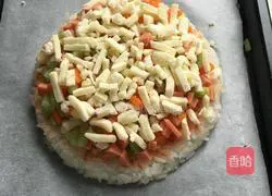Illustration of how to make rice pizza 5