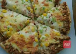 Illustration of how to make tuna floss pizza 9