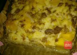 Illustration of how to make mango custard bread pudding 5