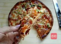 Illustration of how to make ham and cheese pizza 10