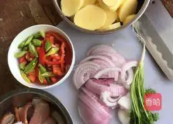 Illustration of how to make fried potato bacon 2