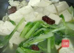 Illustration of how to make green vegetable and tofu soup 15