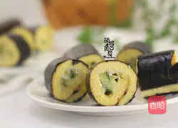 Illustration of how to make seaweed cake rolls 1