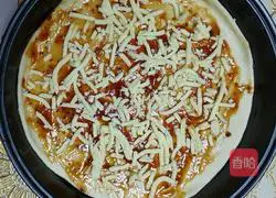 Illustration of how to make ham pizza (including crust) 9